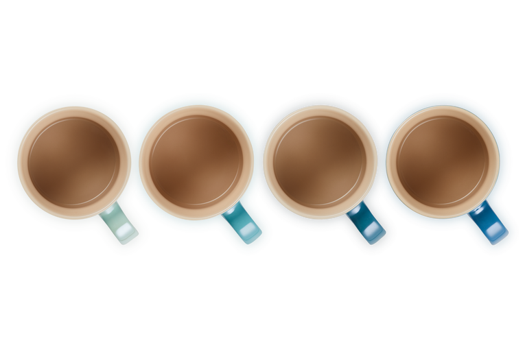 Le Creuset 4er-Set Becher Metallics Blau-Grün aus Steinzeug Black Friday