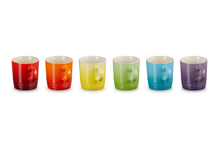 Le Creuset 6er-Set Espressotassen Rainbow III aus Steinzeug