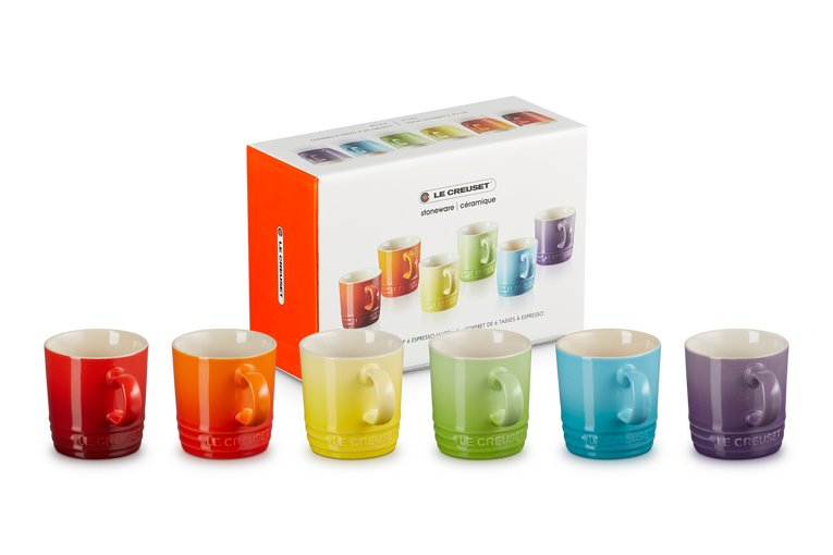 Le Creuset 6er-Set Espressotassen Rainbow III aus Steinzeug Tägliche Deals