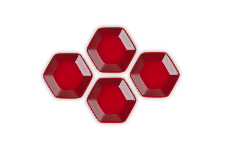 Le Creuset 4er-Set Saucenschälchen Hexagon aus Steinzeug Versandkostenfrei