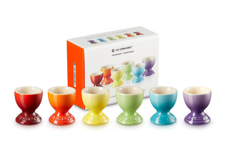 Le Creuset 6er-Set Eierbecher Rainbow II aus Steinzeug Muttertagsangebot