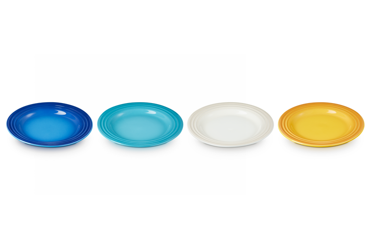 Le Creuset 4er-Set Vorspeisen Teller Riviera aus Steinzeug Top Angebot