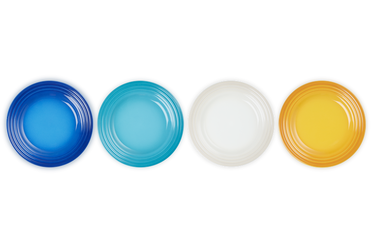 Le Creuset 4er-Set Vorspeisen Teller Riviera aus Steinzeug Top Angebot