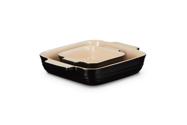 Le Creuset 2er-Set quadratische Auflaufformen Klassik aus Steinzeug Sonderangebot der Fabrik