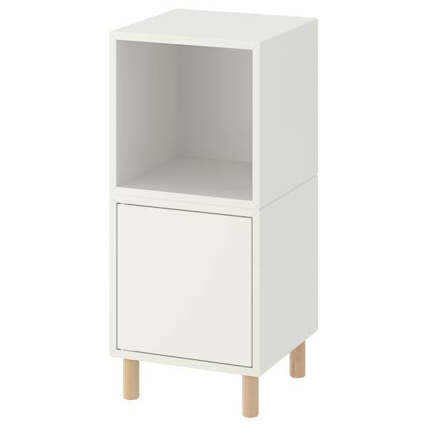 EKET Schrankkombination/Beine, weiß/Holz,