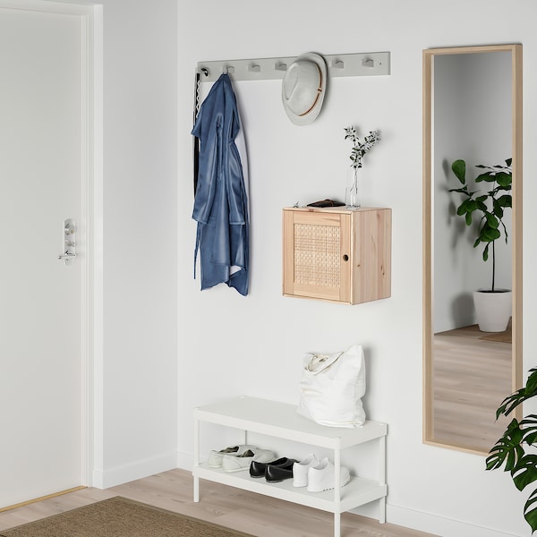 VÄLJARE Schrank mit Tür, Kiefer/geflochtene Pappel, Outlet