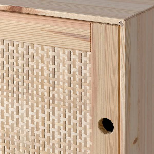 VÄLJARE Schrank mit Tür, Kiefer/geflochtene Pappel, Outlet