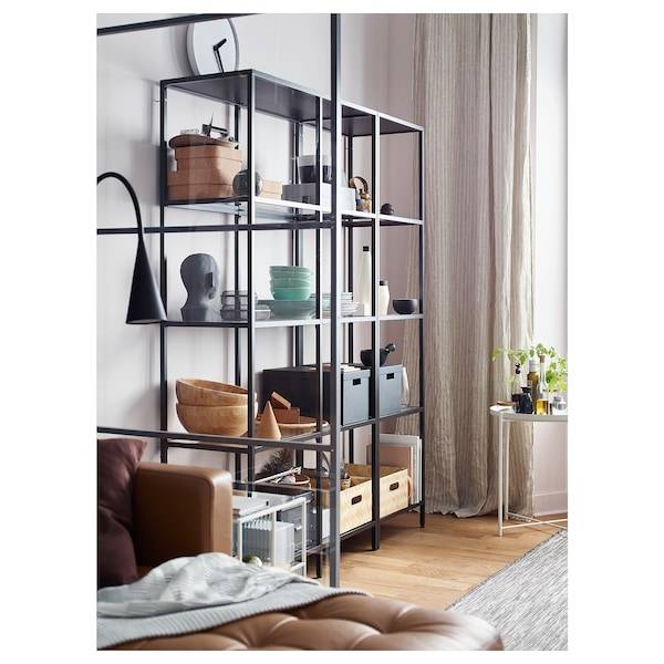 VITTSJÖ Aufbewahrung, schwarzbraun/Glas, Fabrik Onlineshop