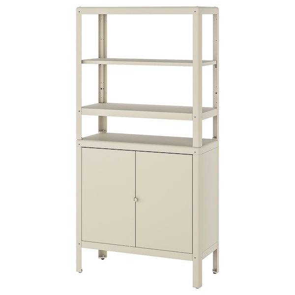 KOLBJÖRN Regal mit Schrank, beige,