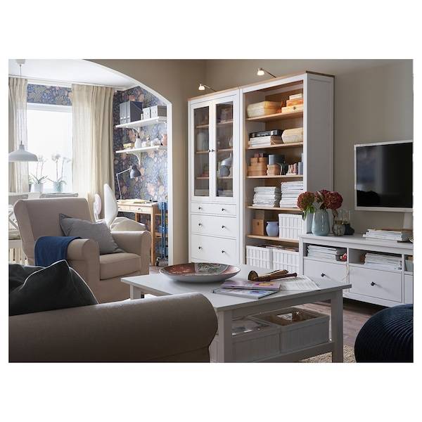 HEMNES Bücherregal, weiß gebeizt/hellbraun, Tiefpreis