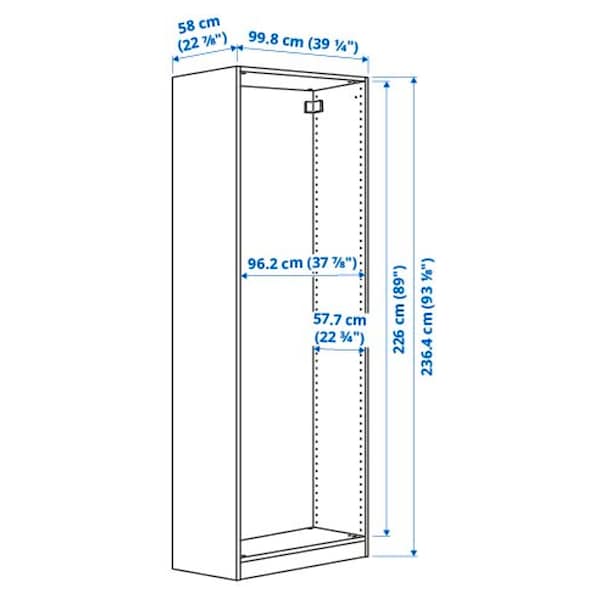 PAX Korpus Kleiderschrank, weiß, im Angebot
