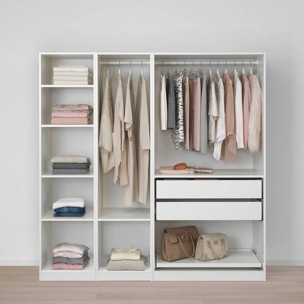 PAX / FLISBERGET Kleiderschrank, weiß/hellbeige, Fabrikverkauf
