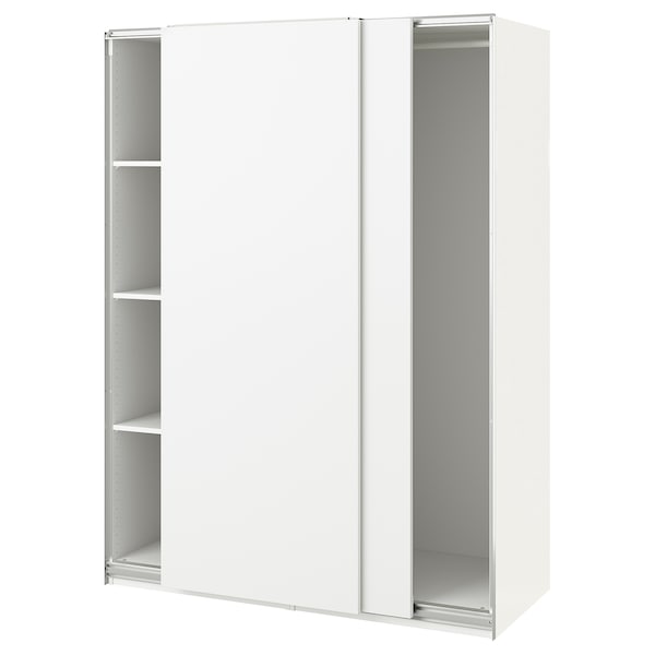 PAX / HASVIK Kleiderschrank, weiß/weiß,