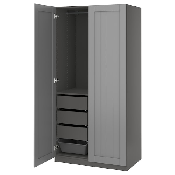 PAX / GULLABERG Schrankkombination, dunkelgrau/grau,