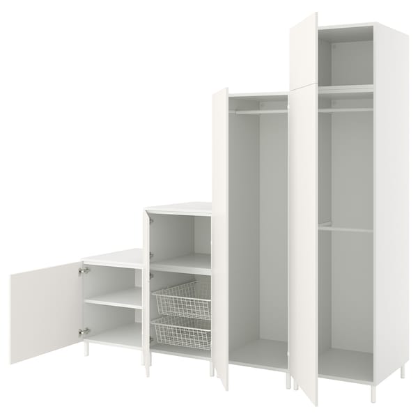 PLATSA Kleiderschrank mit 6 Türen, weiß/Fonnes weiß,