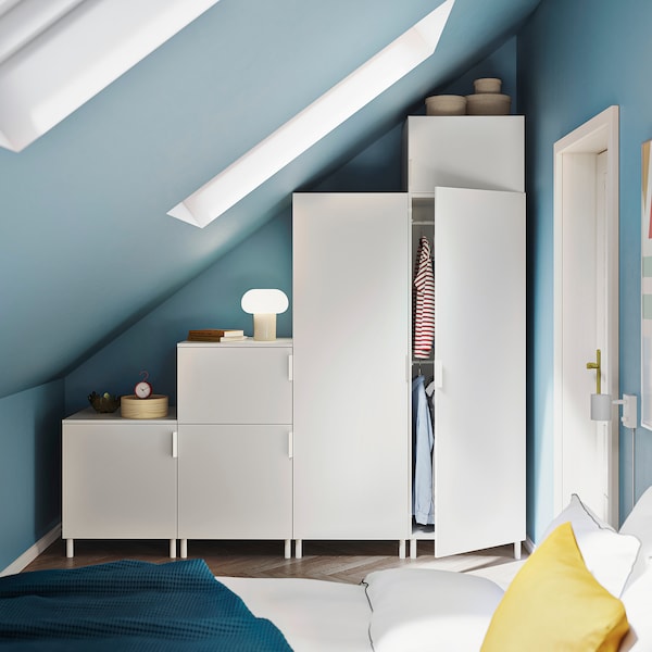 PLATSA Kleiderschrank mit 6 Türen, weiß/Fonnes weiß, Wochenangebot