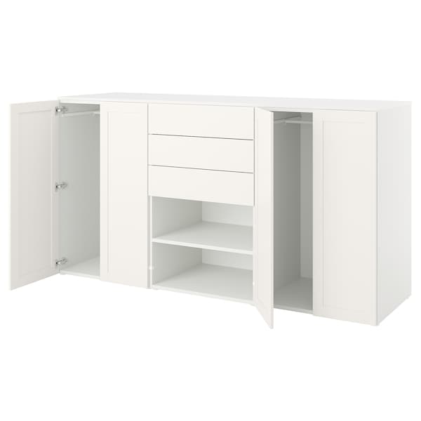 PLATSA Kleiderschr m 4 Türen+3 Schubl., weiß FONNES weiß/SANNIDAL weiß,