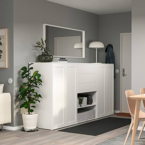 PLATSA Kleiderschr m 4 Türen+3 Schubl., weiß FONNES weiß/SANNIDAL weiß, Neueste Stile
