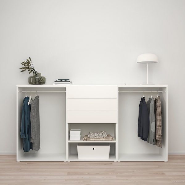 PLATSA Kleiderschr m 4 Türen+3 Schubl., weiß FONNES weiß/SANNIDAL weiß, Neueste Stile