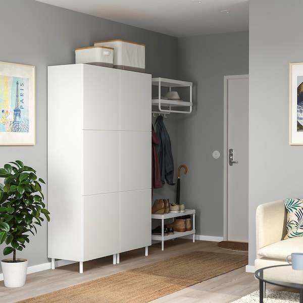 PLATSA Kleiderschrank mit 6 Türen, weiß/Fonnes weiß, Letzte 2 Tage