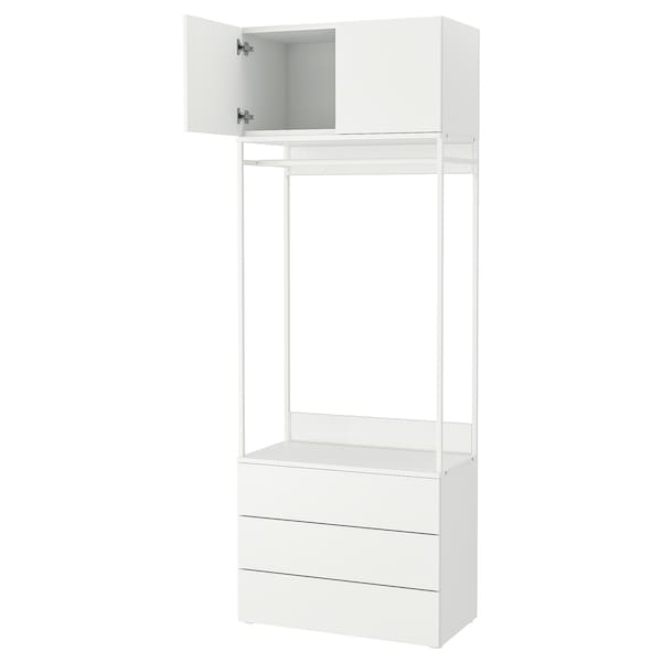 PLATSA Kleiderschrank m 2 Türen+3Schubl., weiß/Fonnes weiß,