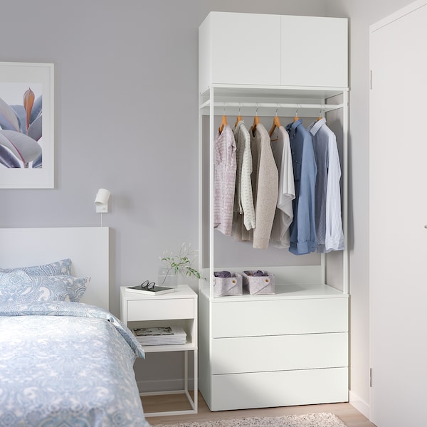 PLATSA Kleiderschrank m 2 Türen+3Schubl., weiß/Fonnes weiß, Letzter Tag