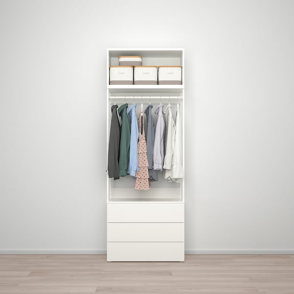 PLATSA Kleiderschrank m 2 Türen+3Schubl., weiß/Fonnes weiß, Letzter Tag