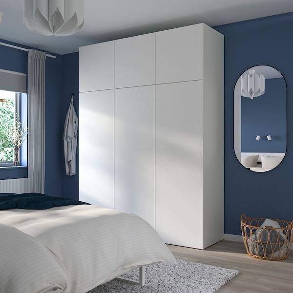 PLATSA Kleiderschrank mit 6 Türen, weiß/Fonnes weiß, Bis zu 50% Rabatt