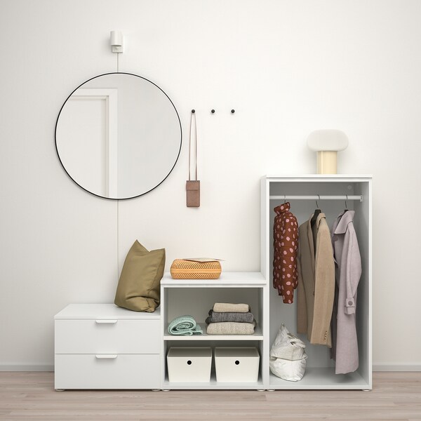 PLATSA Kleiderschrank m 2 Türen+2Schubl., weiß/Fonnes weiß, Bis zu 60% Rabatt