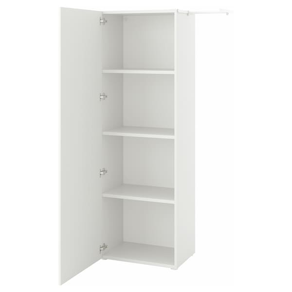 PLATSA Kleiderschrank mit Tür, weiß/Fonnes weiß,