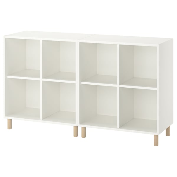 EKET Schrankkombination/Beine, weiß/Holz,