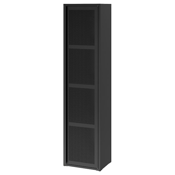 IVAR Schrank mit Tür, schwarz Netz,