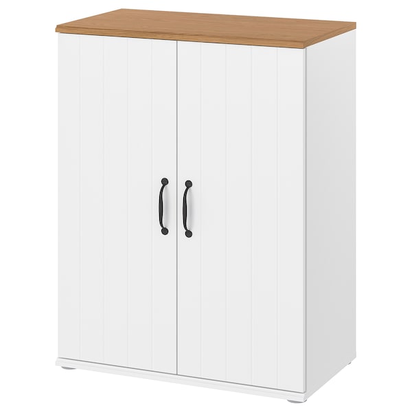 SKRUVBY Schrank mit Türen, weiß,