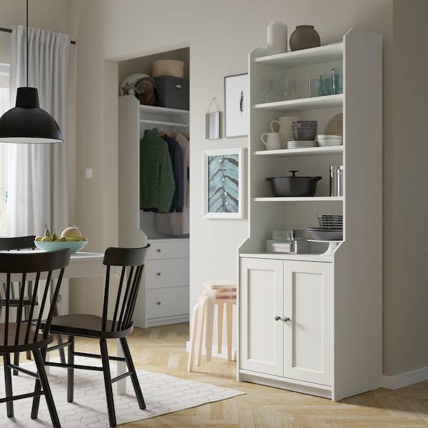 HAUGA Hochschrank mit 2 Türen, weiß, Neueste Mode