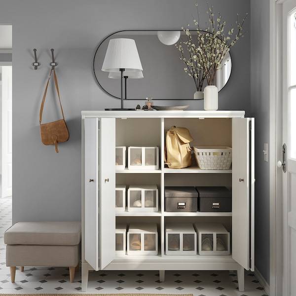 IDANÄS Schrank mit Falttüren, weiß, Online Outlet