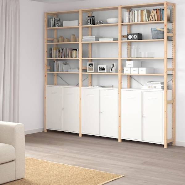 IVAR Schrank mit Türen, weiß, Große Rabatte
