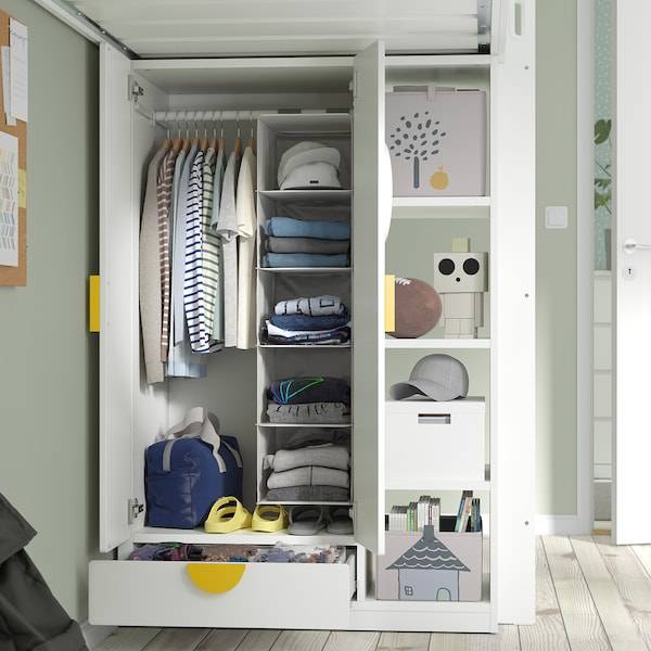 SMÅSTAD Hochbett, weiß weiß/mit Schreibtisch 4 Schubladen, Clearance-Verkauf