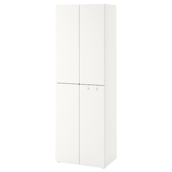 SMÅSTAD / PLATSA Kleiderschrank, weiß weiß/mit 2 Kleiderstangen,