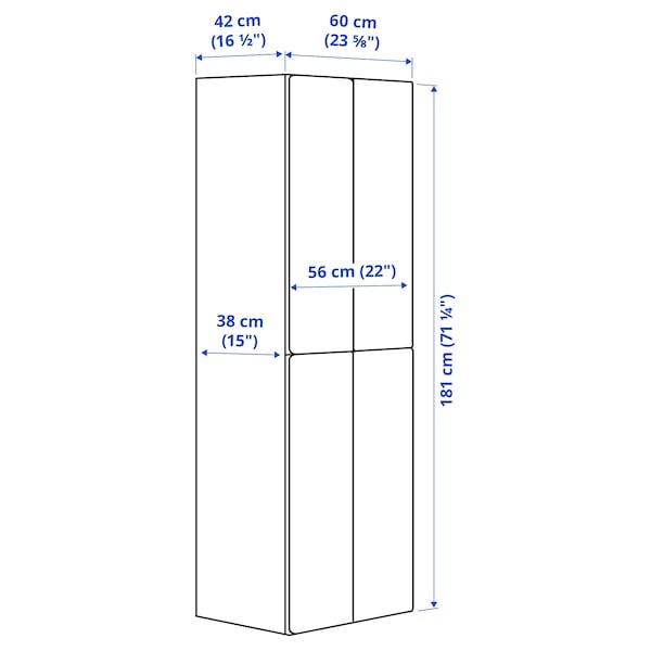 SMÅSTAD / PLATSA Kleiderschrank, weiß weiß/mit 2 Kleiderstangen, Fabrikladen