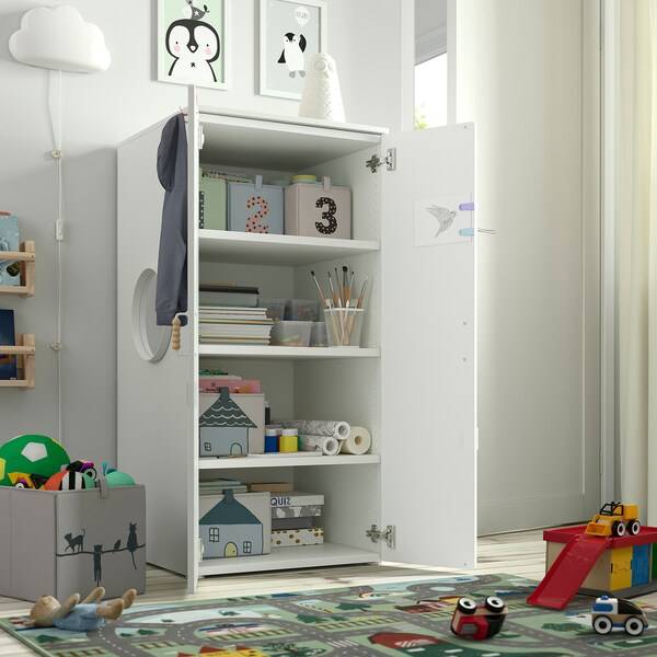 SMÅSTAD / PLATSA Kleiderschrank, weiß weiß/mit 3 Böden, Begrenzt auf 3 Tage
