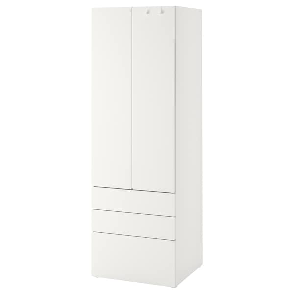 SMÅSTAD / PLATSA Kleiderschrank, weiß weiß/3 Schubladen,