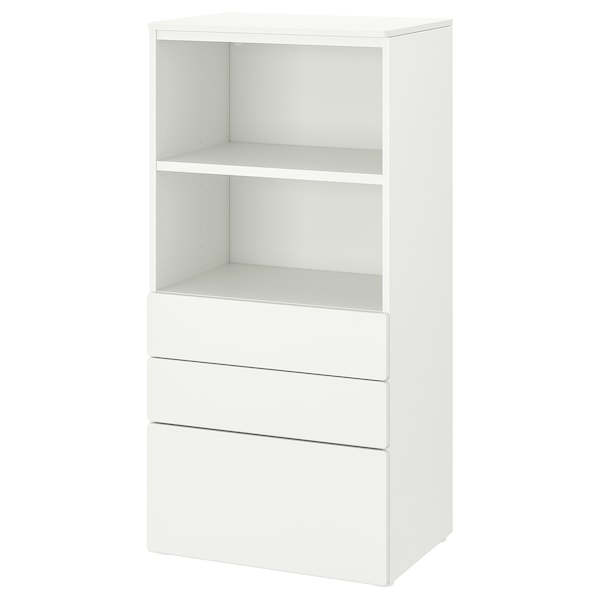 SMÅSTAD / PLATSA Regal, weiß weiß/3 Schubladen,