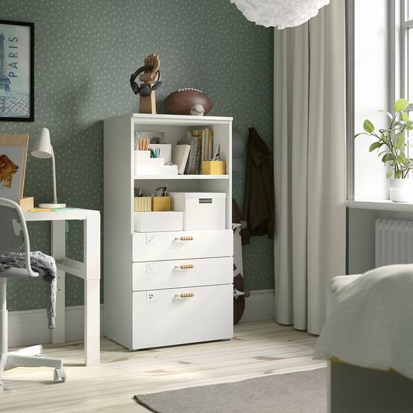 SMÅSTAD / PLATSA Regal, weiß weiß/3 Schubladen, Black Friday Preise