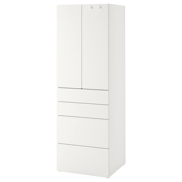 SMÅSTAD / PLATSA Kleiderschrank, weiß weiß/4 Schubladen,