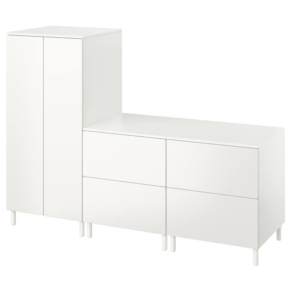 SMÅSTAD / PLATSA Kleiderschrank, weiß weiß/mit 2 Kommoden,