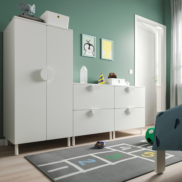 SMÅSTAD / PLATSA Kleiderschrank, weiß weiß/mit 2 Kommoden, Rabatte dieses Monats