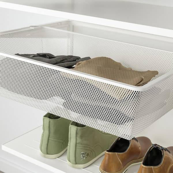 SKYTTA / BOAXEL Kleiderschrank+Schiebetüren begehb., weiß/Tjörhom weiß, Auslauf