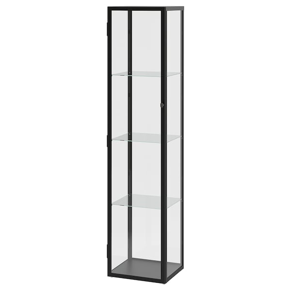 BLÅLIDEN / STRIMSÄV Vitrine mit Beleuchtung, schwarz