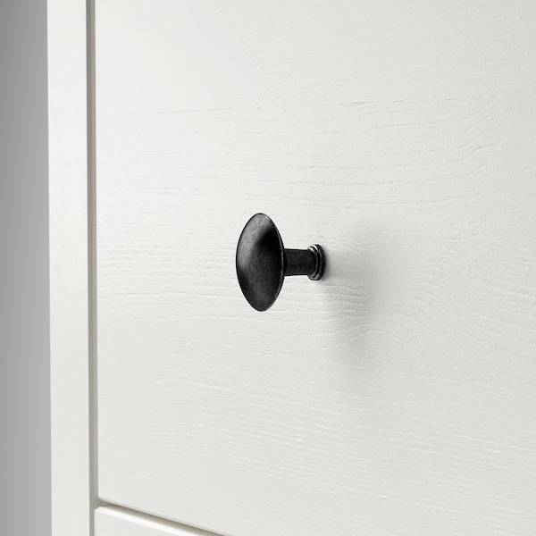 HEMNES Vitrine mit 3 Schubladen, weiß gebeizt/hellbraun, Cyber Monday