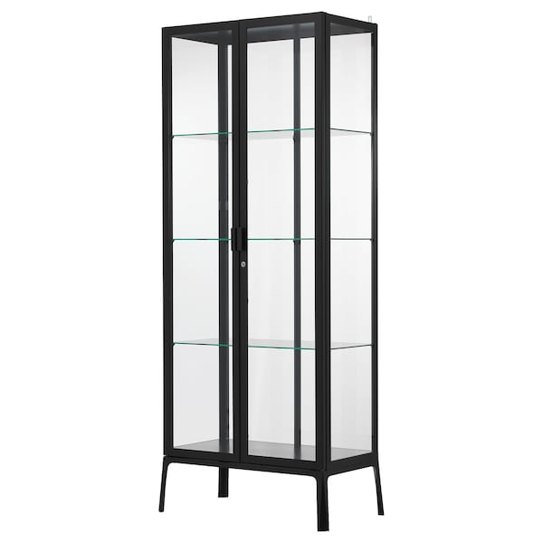 MILSBO Vitrine, anthrazit,